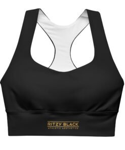 Alternative view of Ritzy Black Longline Sports Bra (Organic Material)