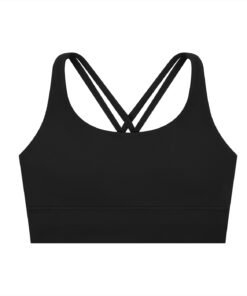 Alternative view of Ritzy Black Strappy Criss-Cross Sports Bra