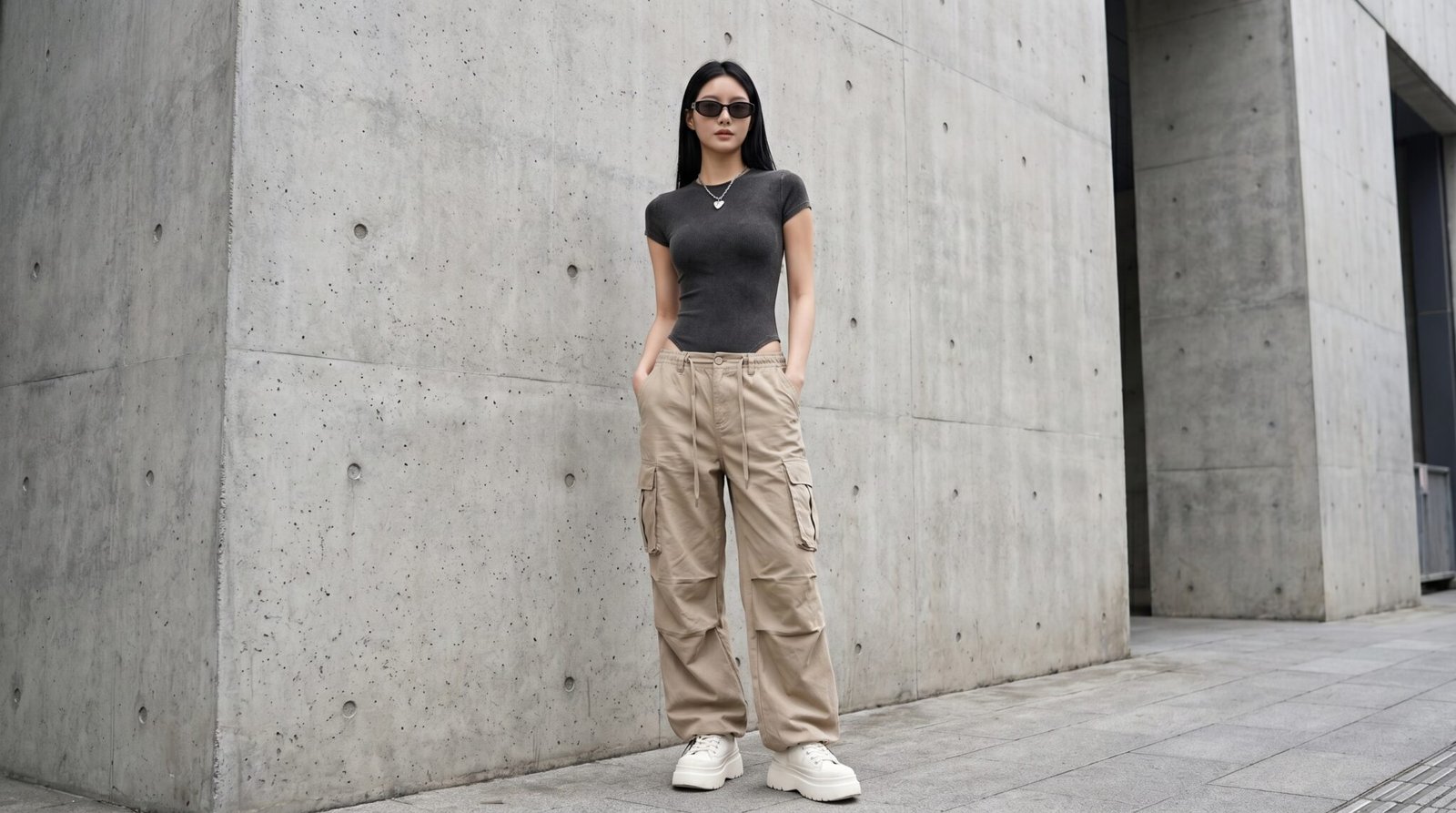 Ritzy Black Mineral Wash Crewneck Bodysuit