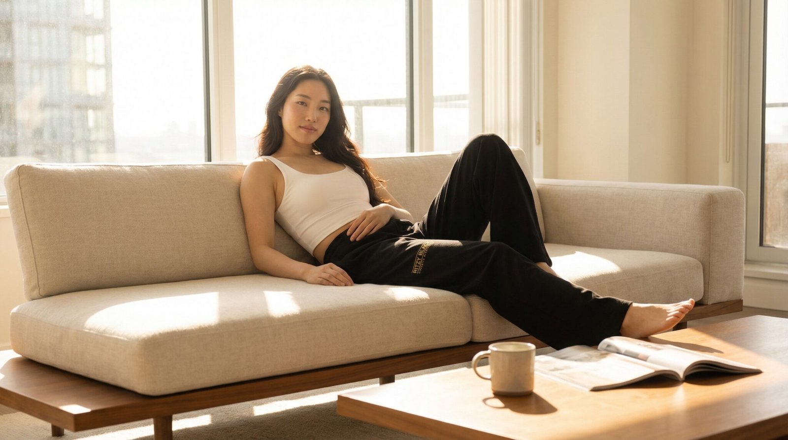 Ritzy Black Unisex Wide Pants