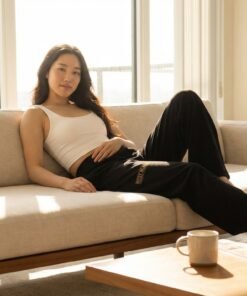 Ritzy Black Unisex Wide Pants