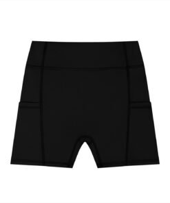 Alternative view of Ritzy Black High-Waisted Pocket Biker Shorts