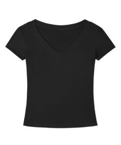 Alternative view of Ritzy Black Tencel Slim Fit V-Neck T-Shirt
